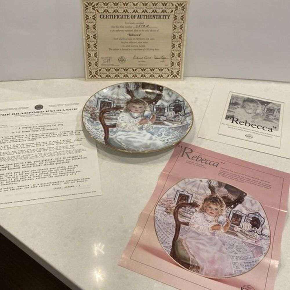 Heirlooms & Lace Rebecca Collector’s #6 Plate in Series By Corinne Layton 3879A - Picture 5 of 10
